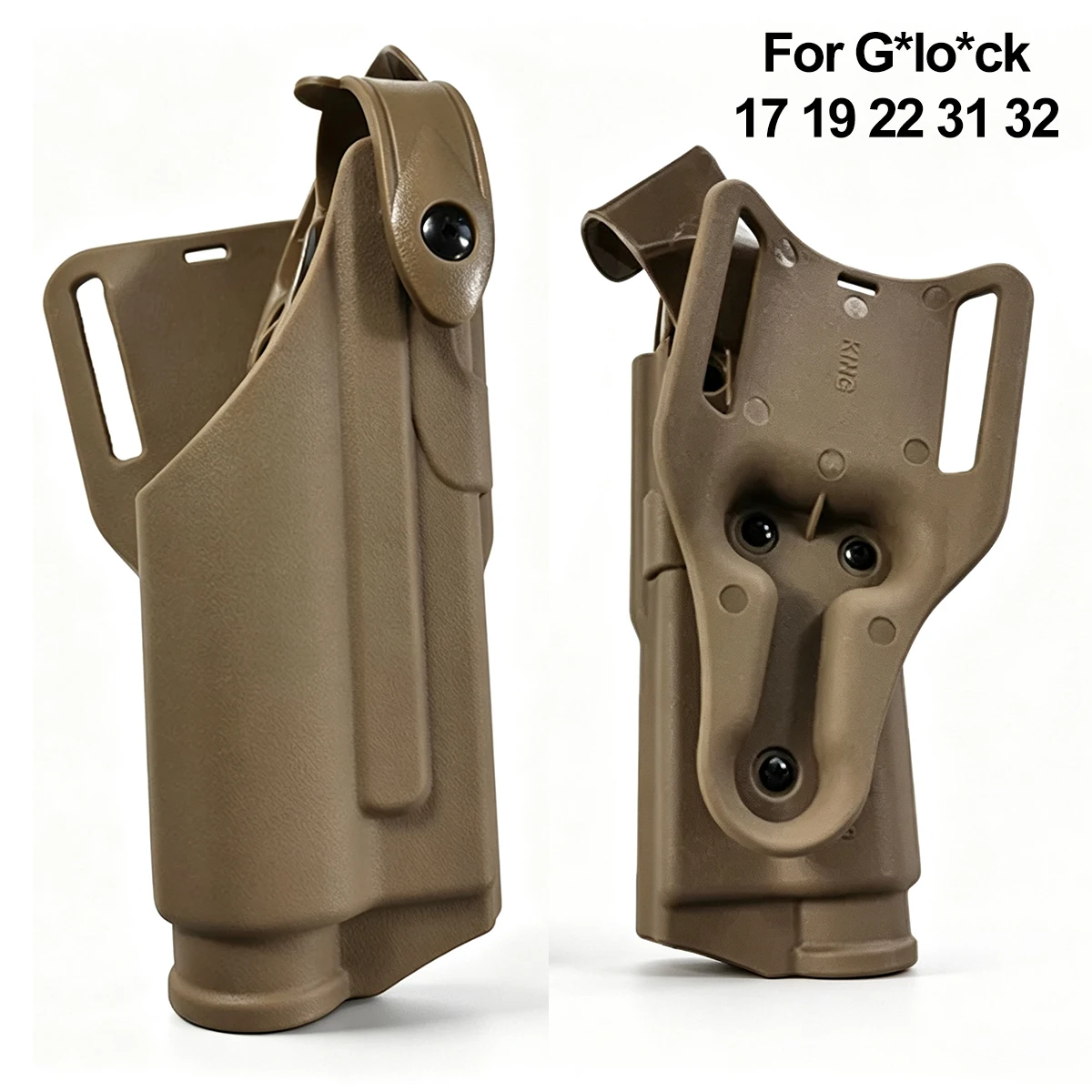 Funda táctica para Glock 17/19/22/31/32 con linterna, mano derecha