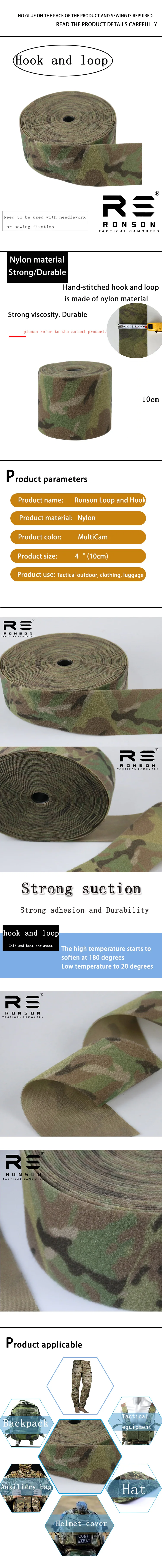 Detalle del gancho y bucle en tejido de camuflaje