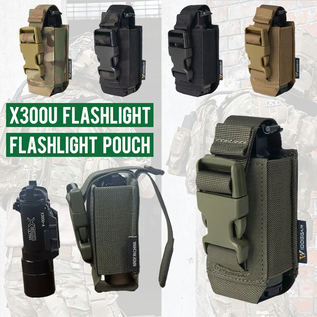 Funda táctica MOLLE universal para flashbang y linterna X300U – Nylon resistente - imagen 5