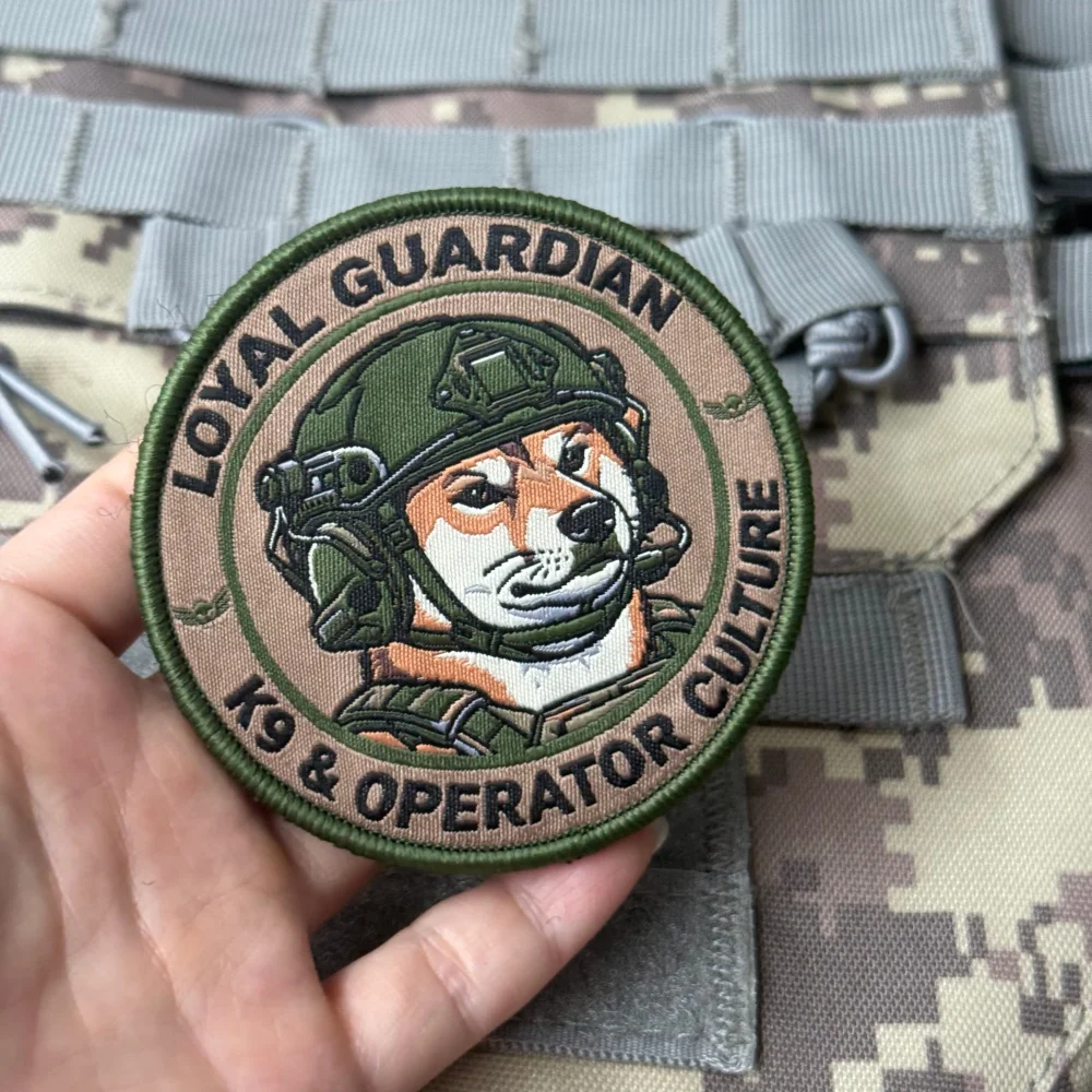 Parche bordado K9 Loyalian Guardian con velcro MOLLE táctico