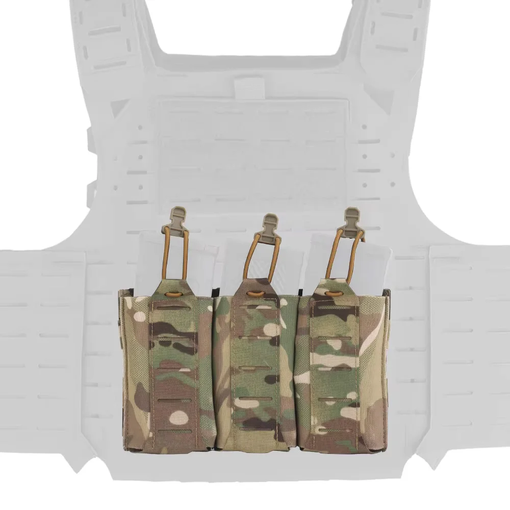 Portacargador táctico MOLLE triple elástico para cargadores de rifle - imagen 4