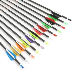 Flechas de carbono para arco compuesto, punta y plumas ranura de aire