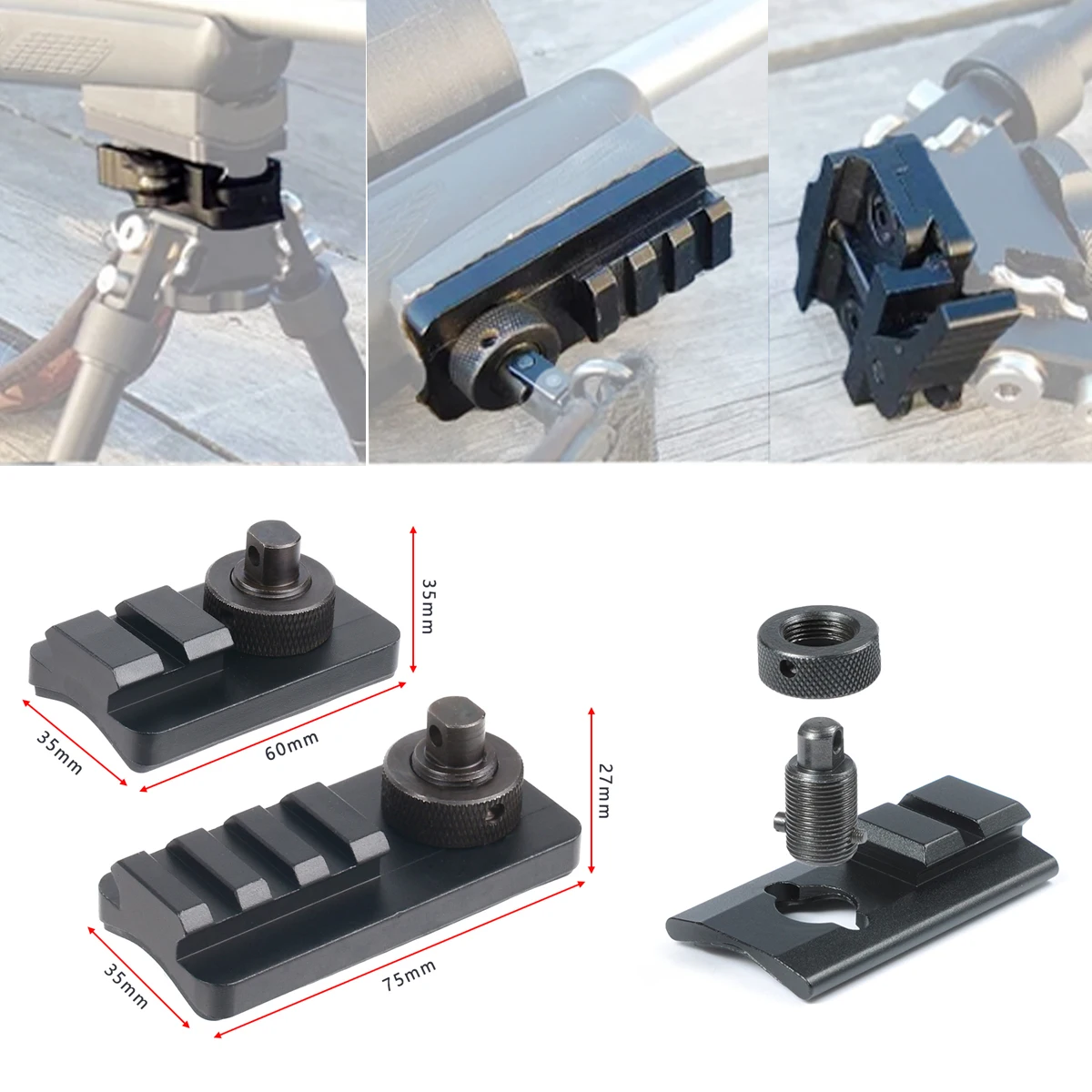 Adaptador Picatinny AR15 M4 M16 con base de goma para eslinga - imagen 3