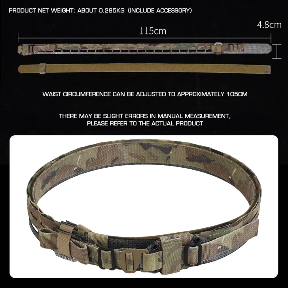 Cinturón táctico MOLLE con hebilla de liberación rápida, ligero - imagen 2