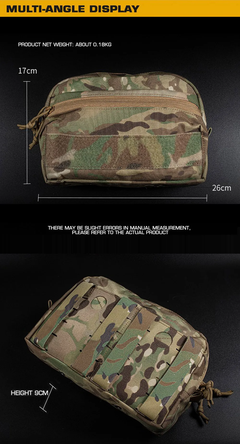 Detalle del panel Molle y velcro