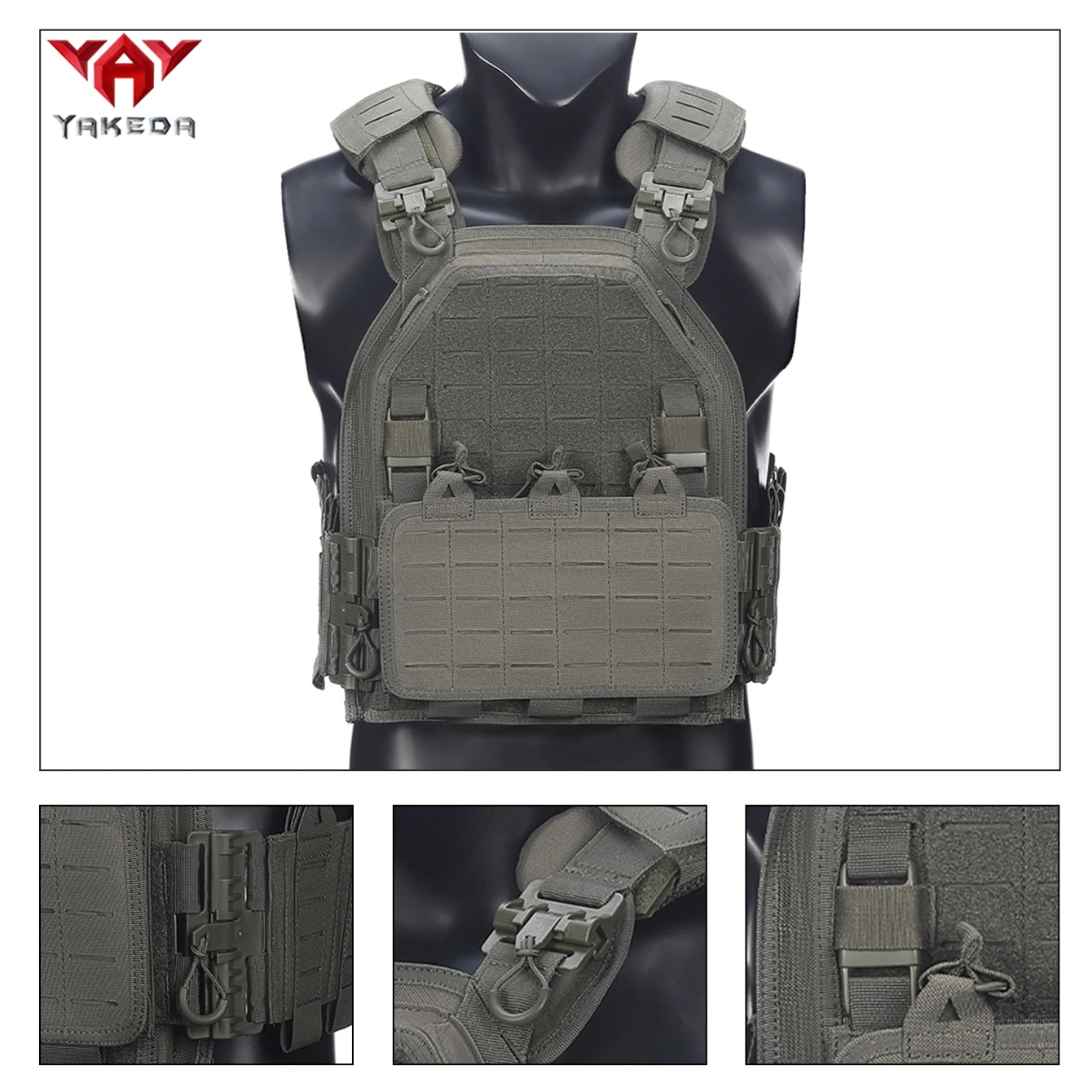 YAKEDA expansión MOLLE para chaleco táctico, ajustable rápido - imagen 3