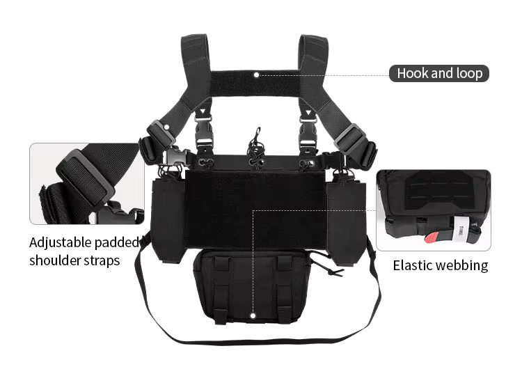 YAKEDA chaleco táctico MOLLE portaplacas desmontable con velcro - imagen 2