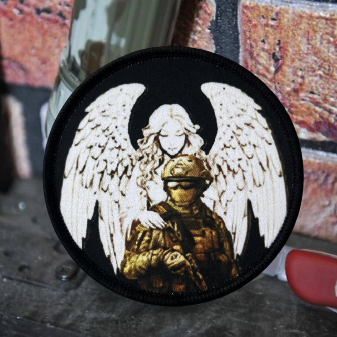 Parche táctico MOLLE con velcro insignia ángel militar - imagen 4