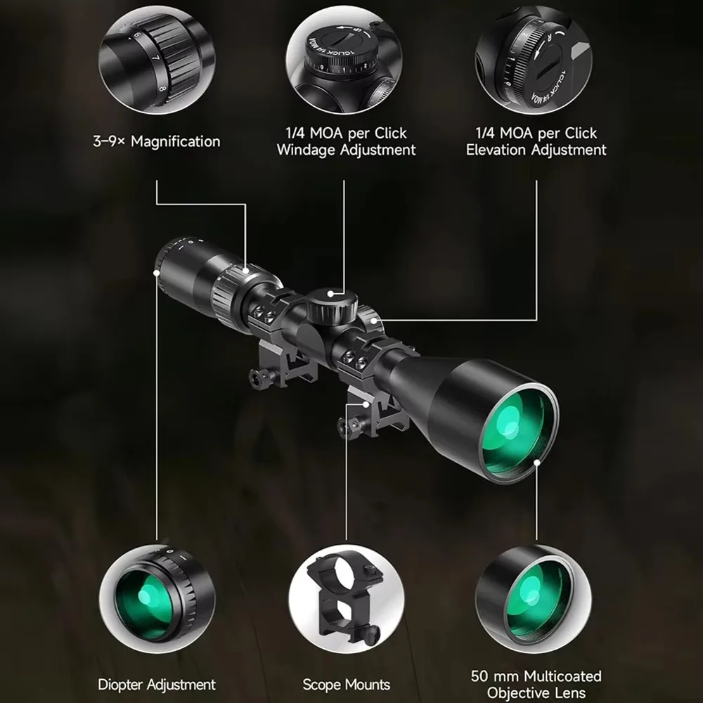 Mira telescópica rifle retícula Mil-Dot SFP para caza y airsoft - imagen 3