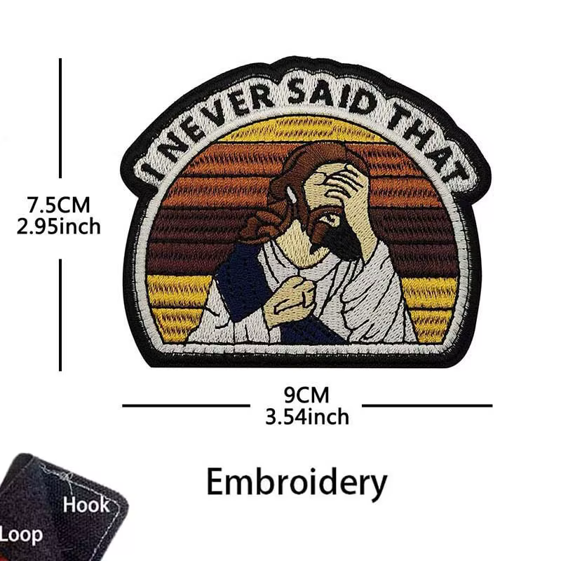 Parche táctico bordado con emoticono divertido de Jesús - imagen 4