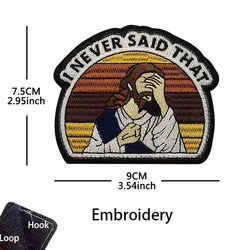 Parche táctico bordado con emoticono divertido de Jesús