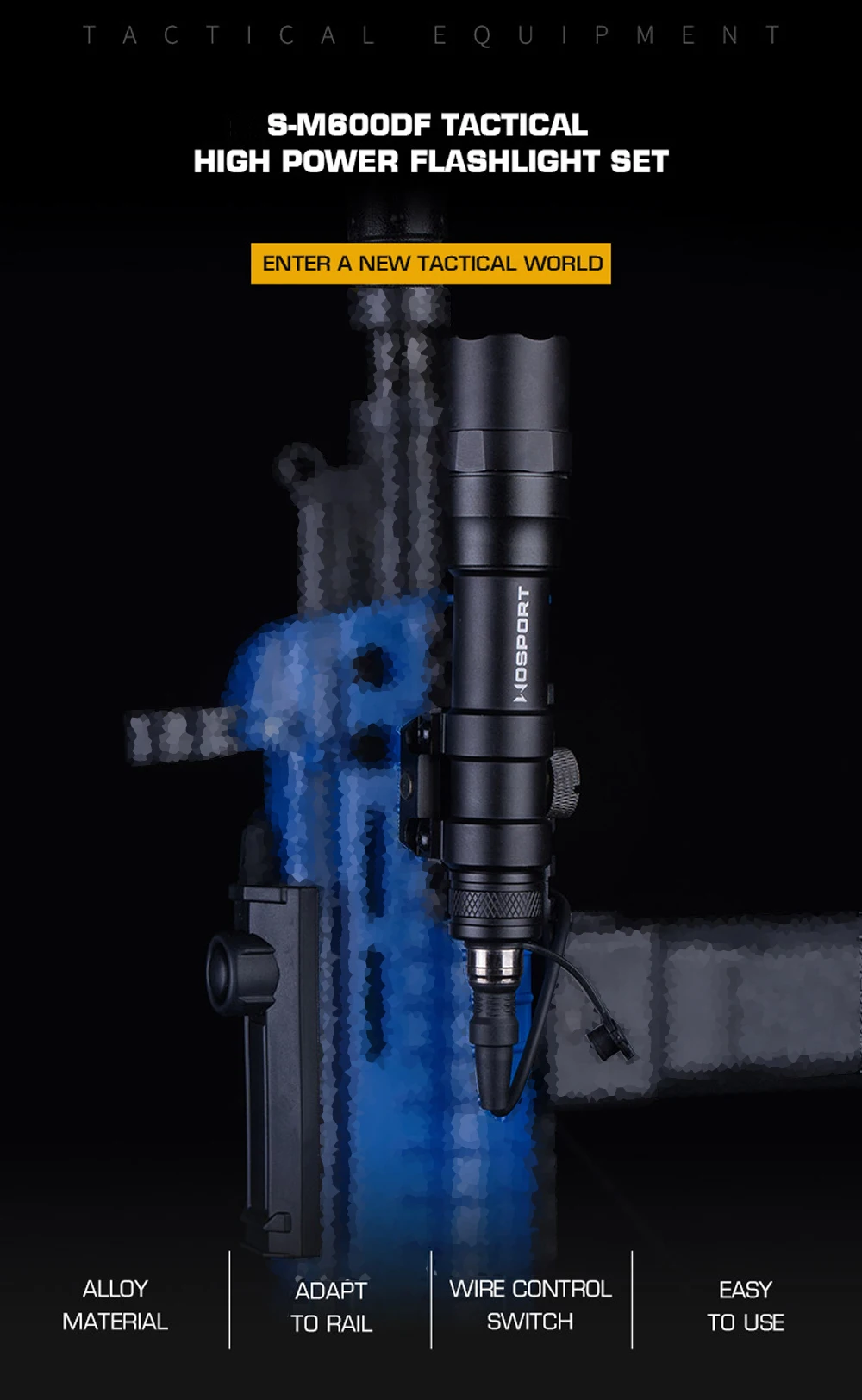 Linterna para rifle con interruptor remoto por cable