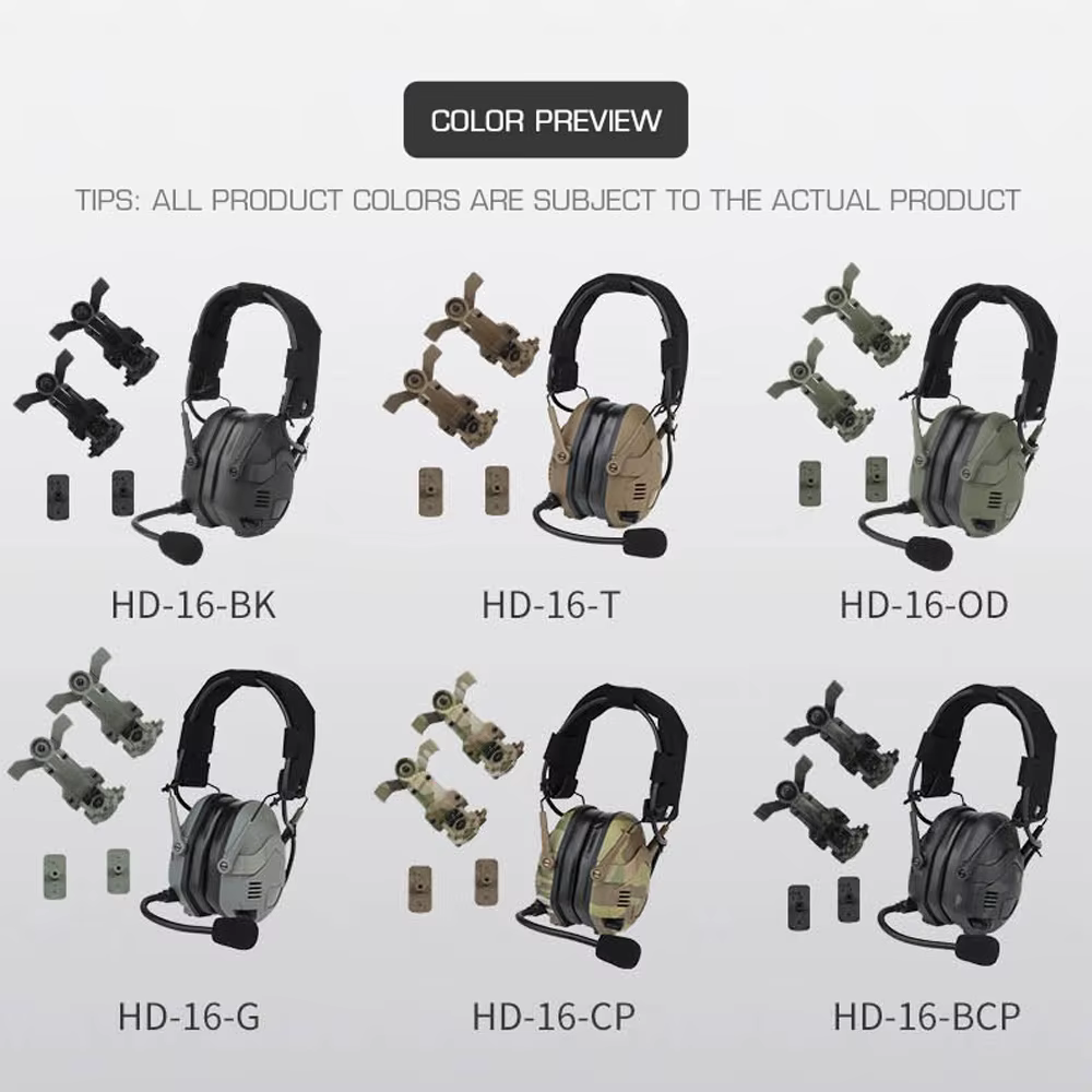 Auriculares tácticos perfil lateral con micrófono