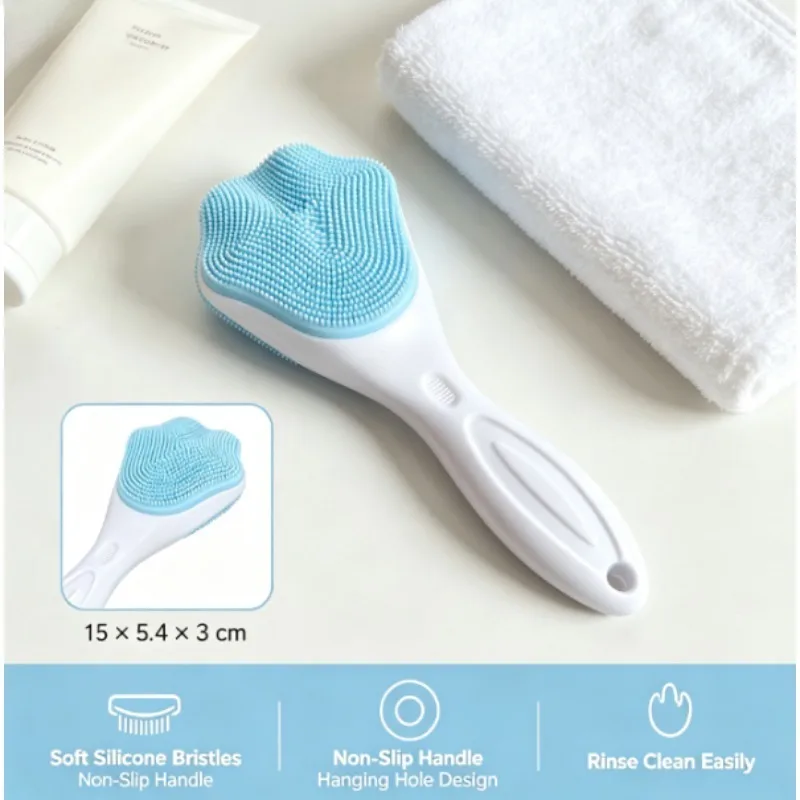 Cepillo facial de silicona con mango para limpieza y masaje - imagen 4