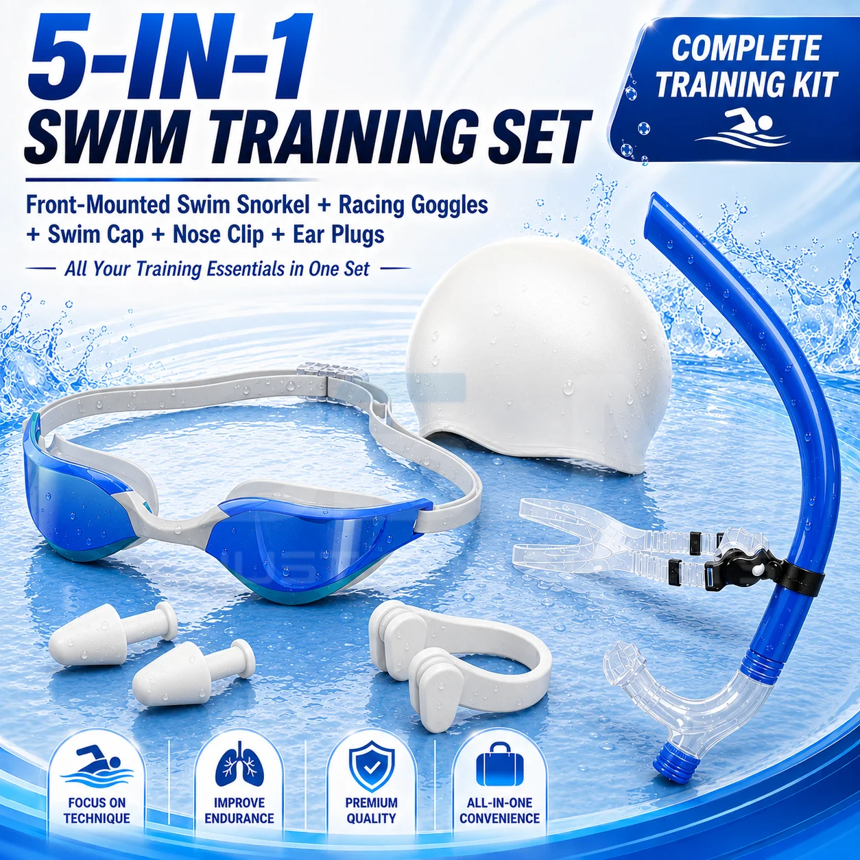 Snorkel de entrenamiento frontal