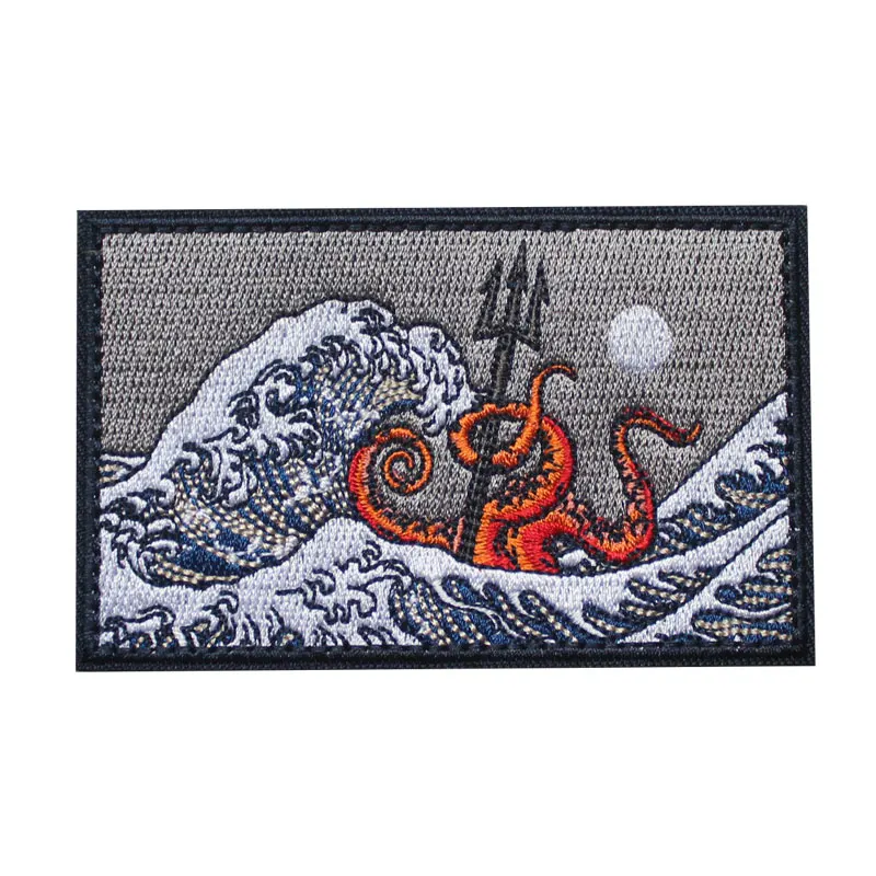 Parche bordado Ondas de Nara para chaquetaેણ - imagen 4