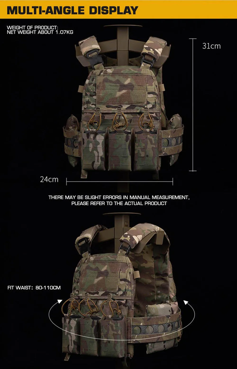 Chaleco táctico detalle MOLLE