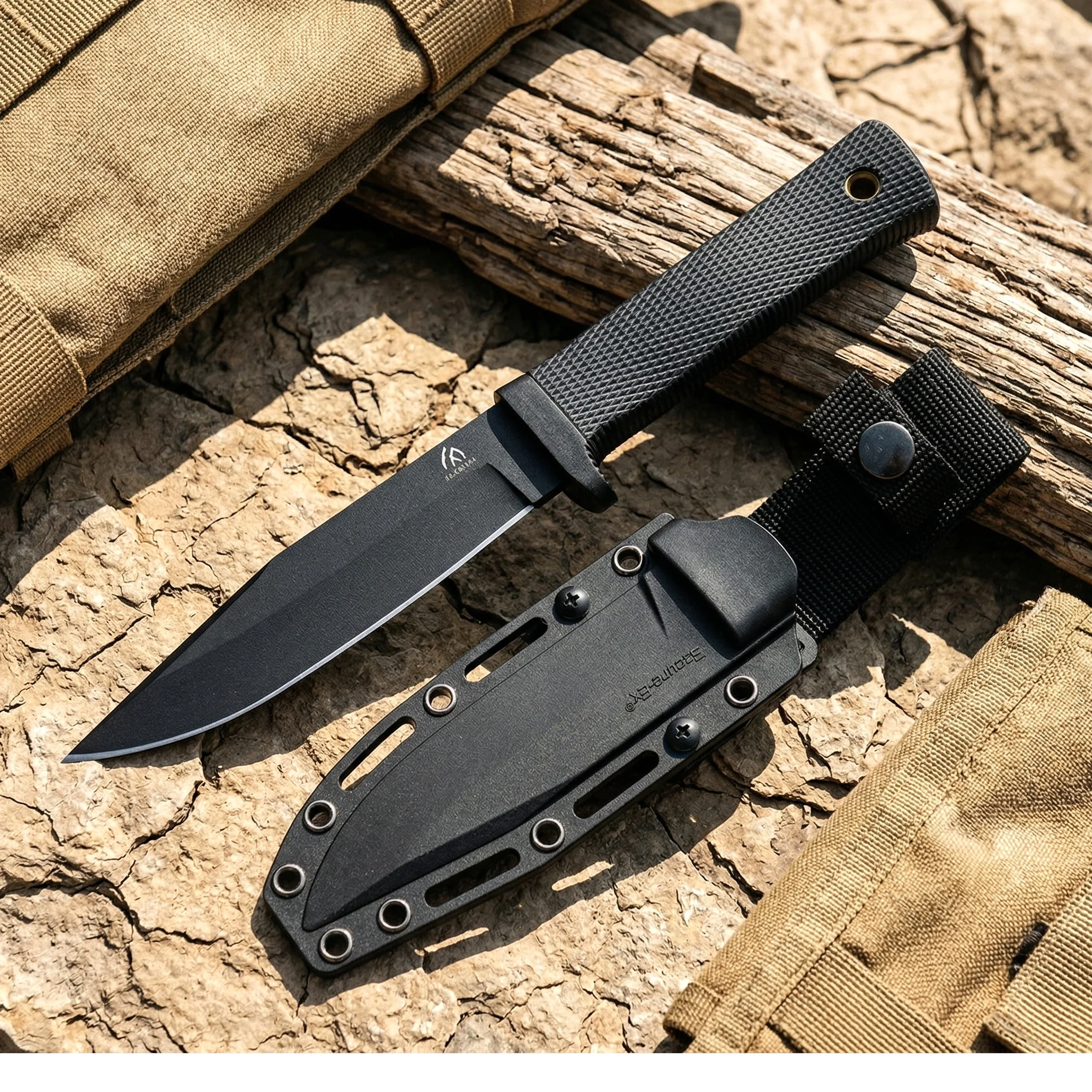 Cuchillo fijo táctico con mango G10 y funda para aire libre uso diario - imagen 5