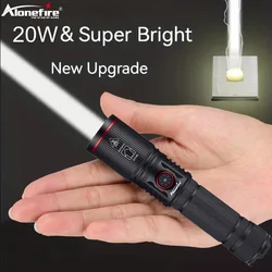 Linterna LED táctica recargable USB con Zoom de haz redondo