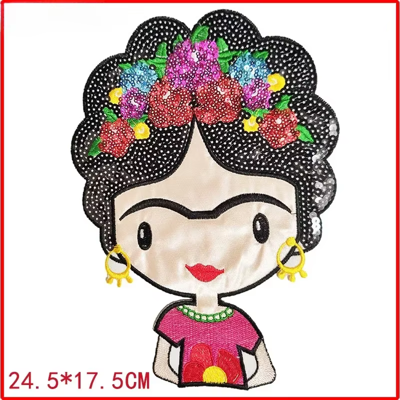 Parche bordado lentejuelas flores – Para coser o planchar - imagen 4