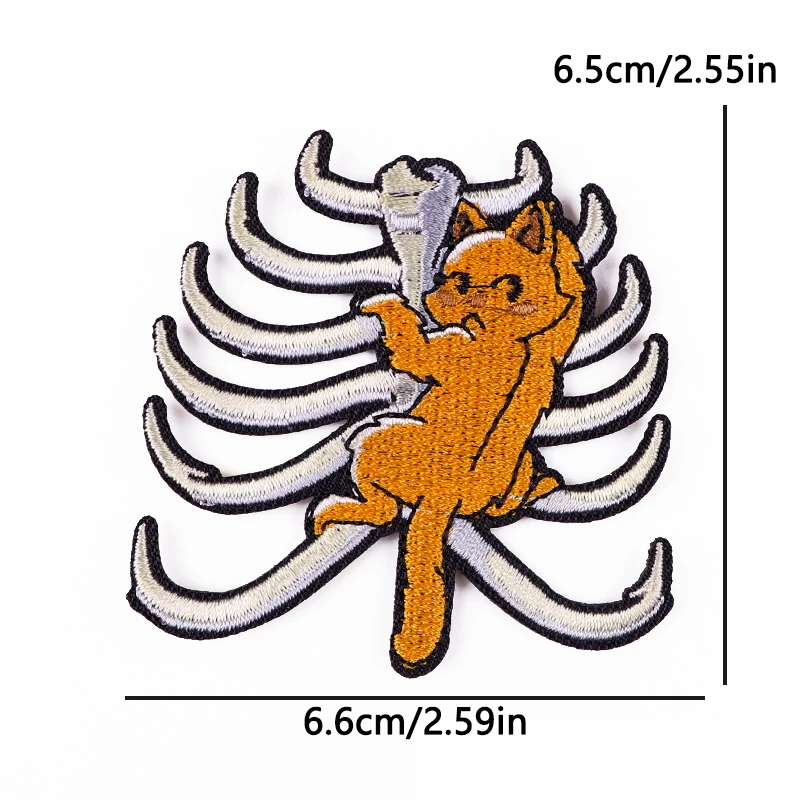 Parche bordado para planchar gato y rana tipo dibujos animados - imagen 3