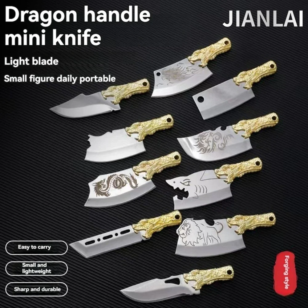 Cuchillo de bolsillo táctico hoja fija acero inoxidable llavero dragón - imagen 3