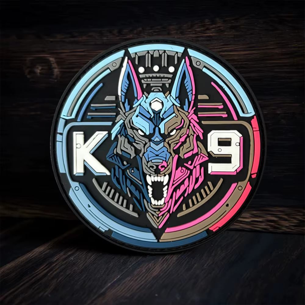 Parche táctico 3D PVC K9 lobo moral para mochila y chaleco - imagen 3