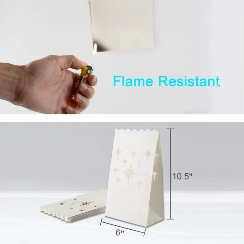 Luminarias de papel portavelas para bodas y fiestas al aire libre - imagen 2