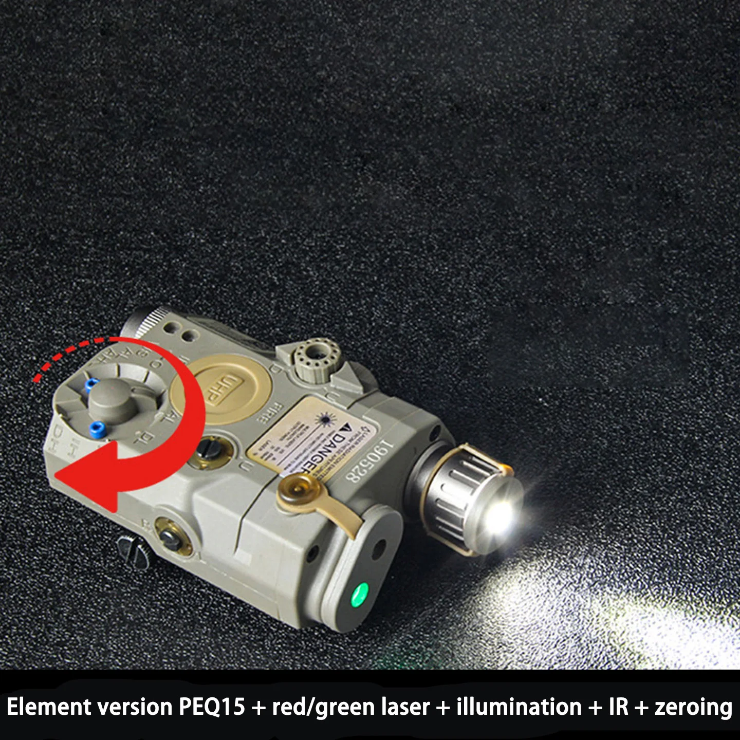 PEQ-15 mira láser IR con punto rojo y verde, linterna táctica LED UHP - imagen 3