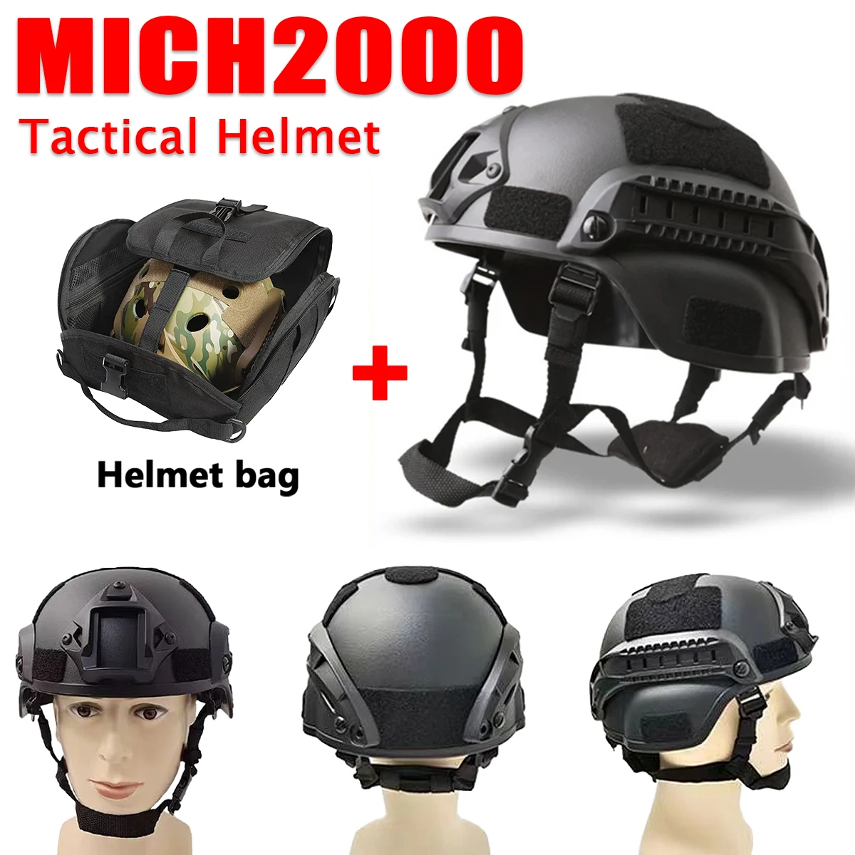 Casco táctico MICH2000 FAST con accesorios y bolsa de transporte - imagen 3