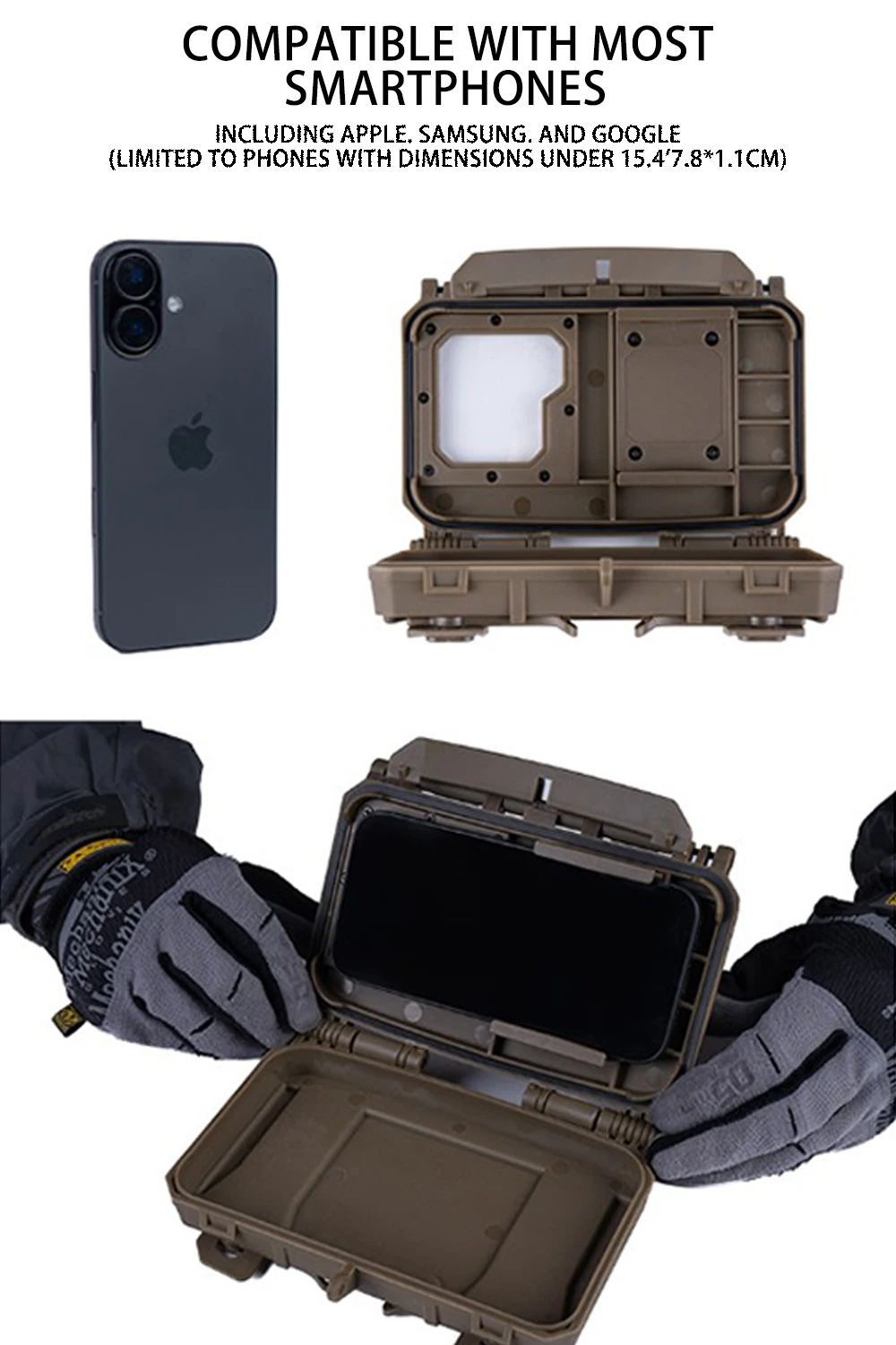 Montaje MOLLE para chaleco táctico y soporte de teléfono