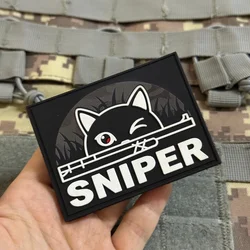 Parche táctico PVC SNIPER Gato Negro moral militar gancho-bucle