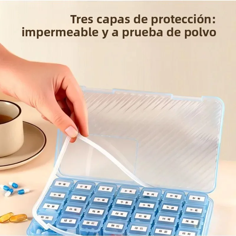 Pastillero portátil con compartimentos para medicamentos - imagen 2