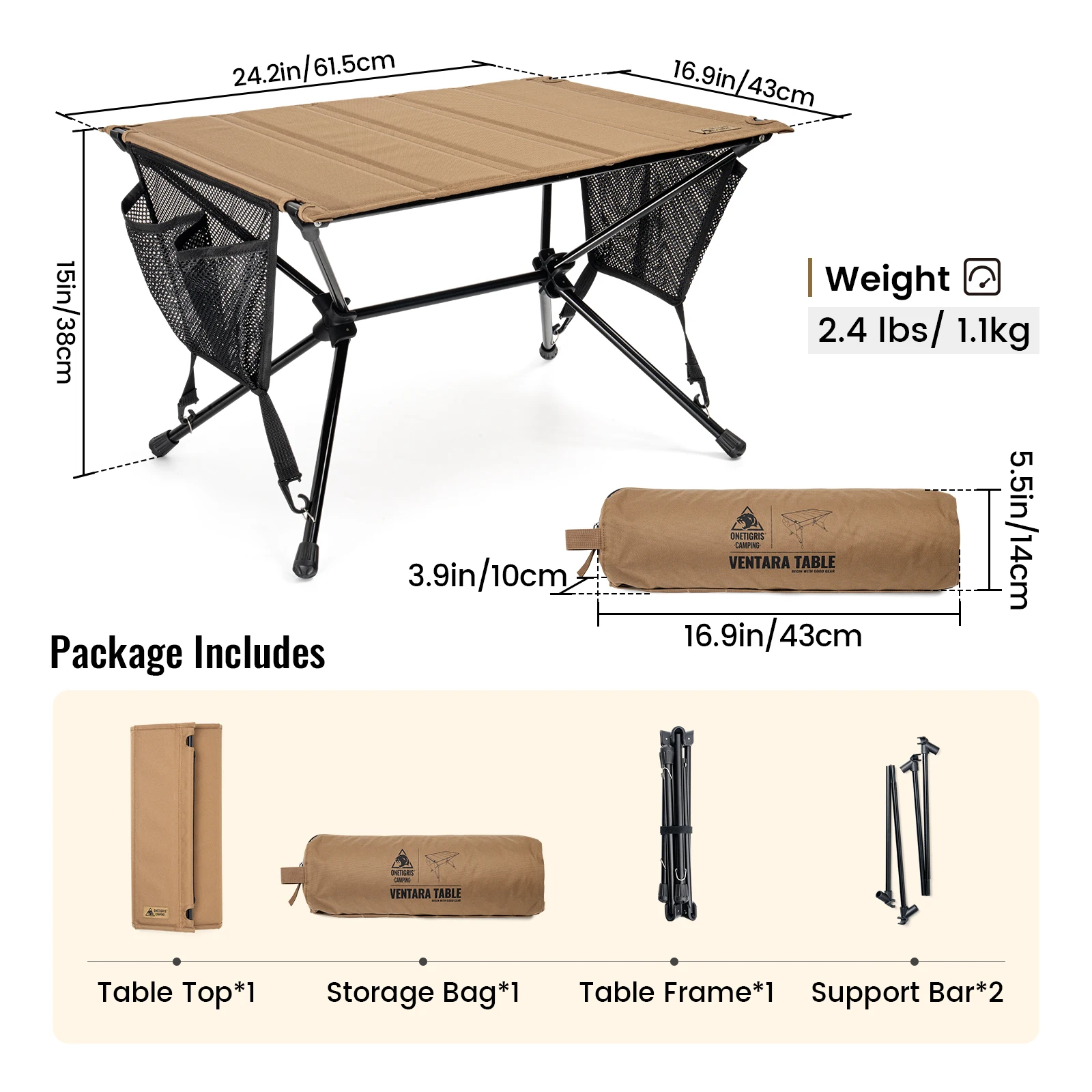 OneTigris Mesa Plegable con Silla – Compacta Acampada y Senderismo - imagen 4