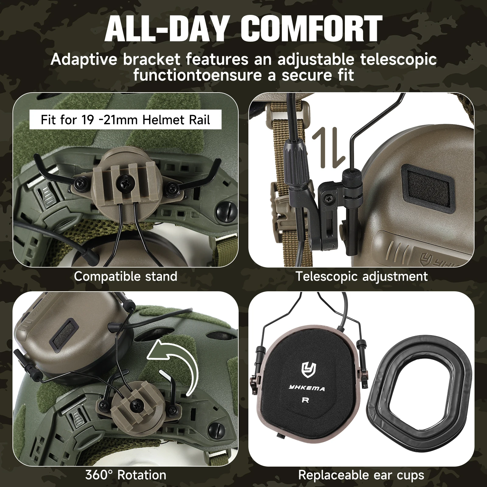 Auriculares tácticos E80 con protección auditiva Kenwood PTT - imagen 2