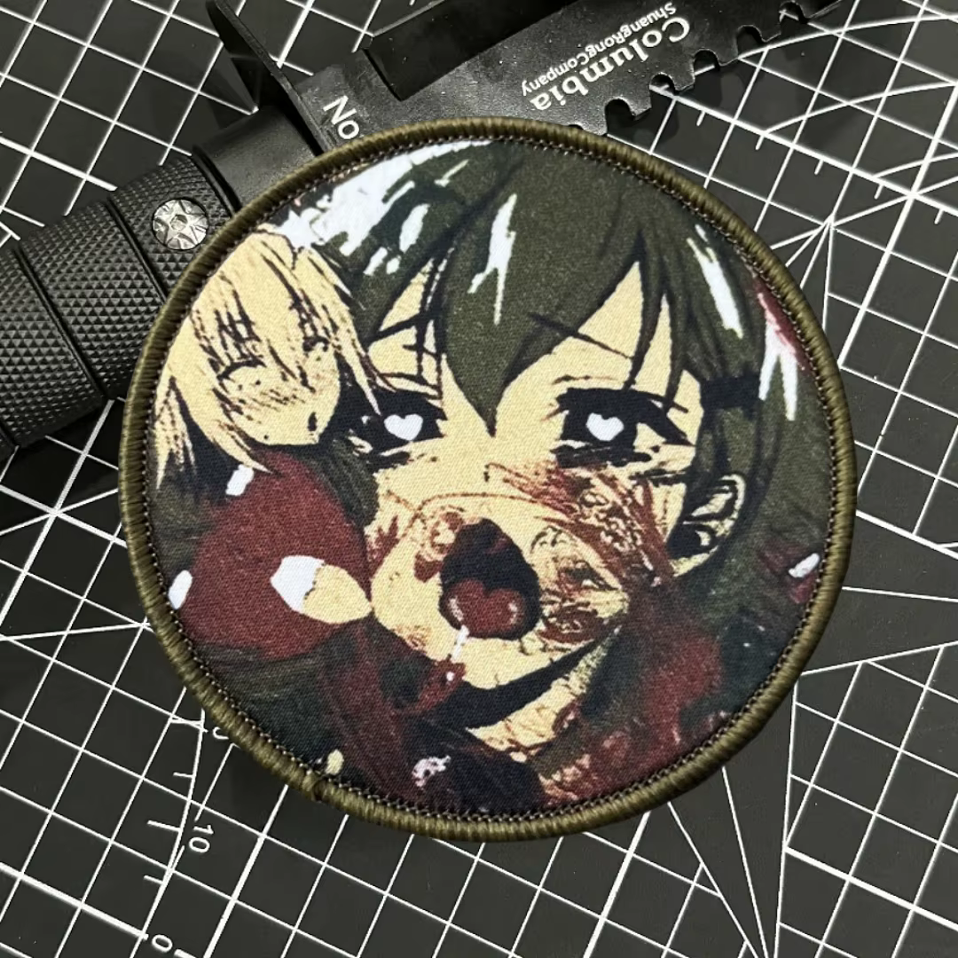 Akhegao parche táctico moral divertida de chica dibujo animado velcro - imagen 5