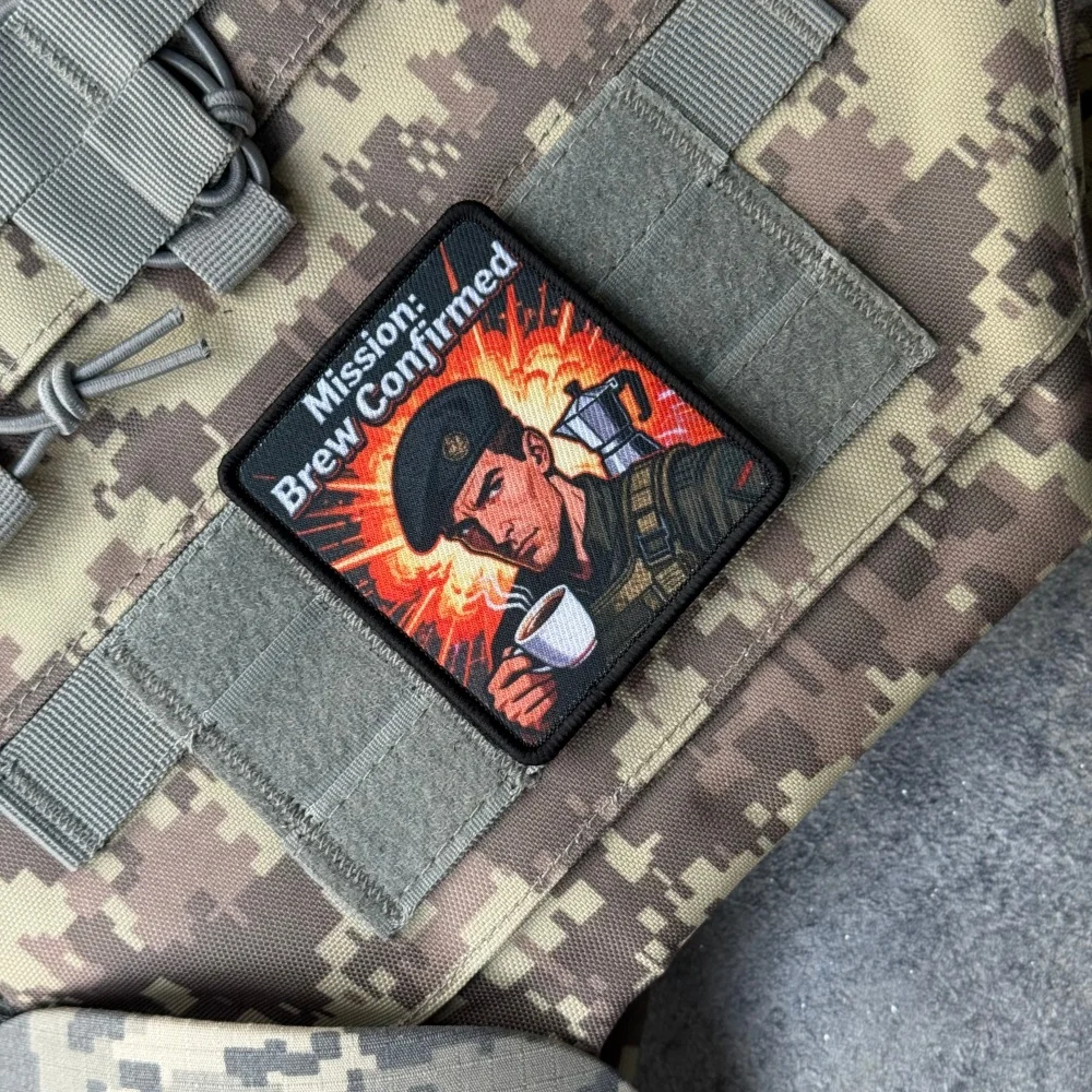 Parche táctico velcro café Mission Brew Confirmed para mochila