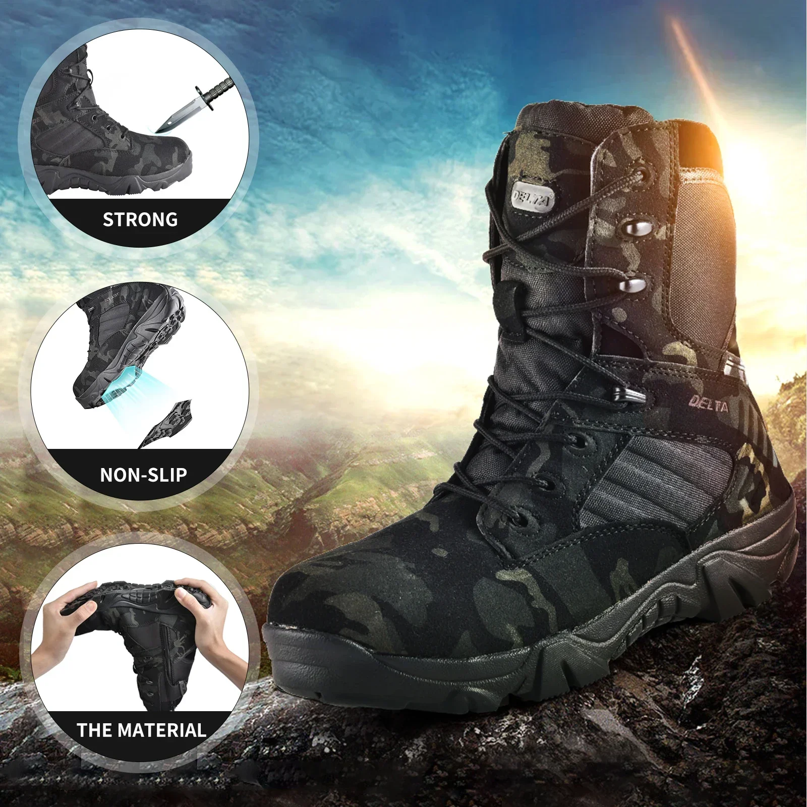 Botas tácticas impermeables de montaña para hombre - imagen 2