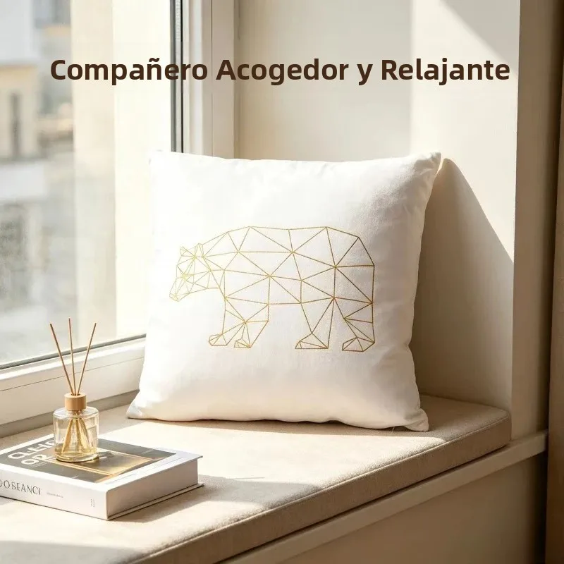 Cojín decorativo nórdico de gamuza con funda extraíble lavable - imagen 3