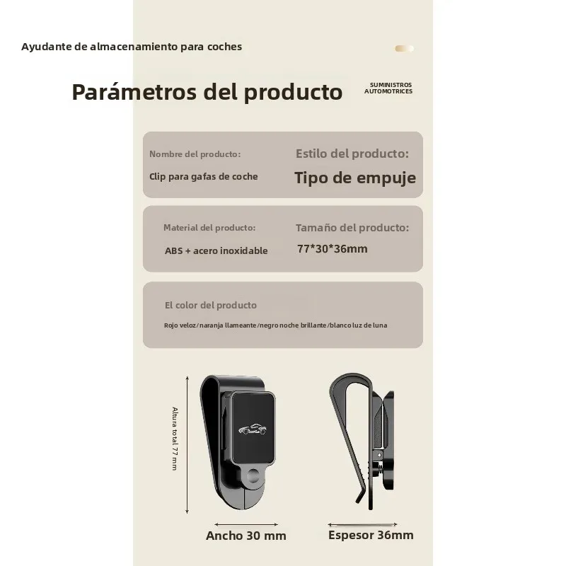 Clip parasol coche gafas de sol – Retenedor multifunción automóvil - imagen 3