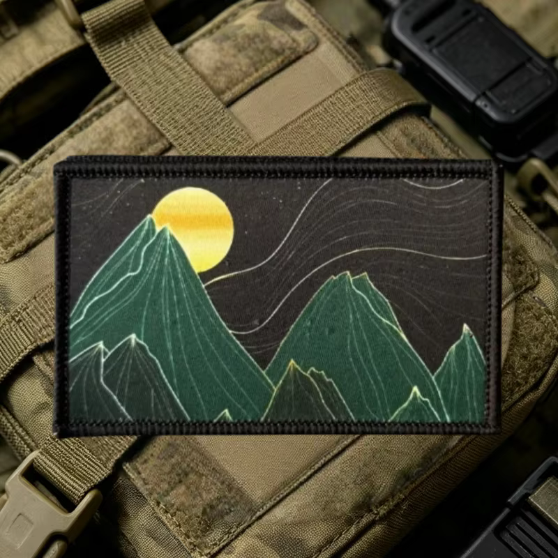 Parche táctico paisaje montañoso con gancho y bucle para ropa - imagen 4