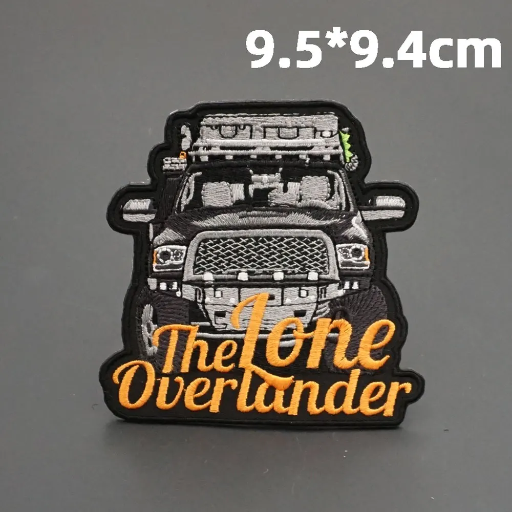 The Lone Overlander parche bordado jinete motociclista