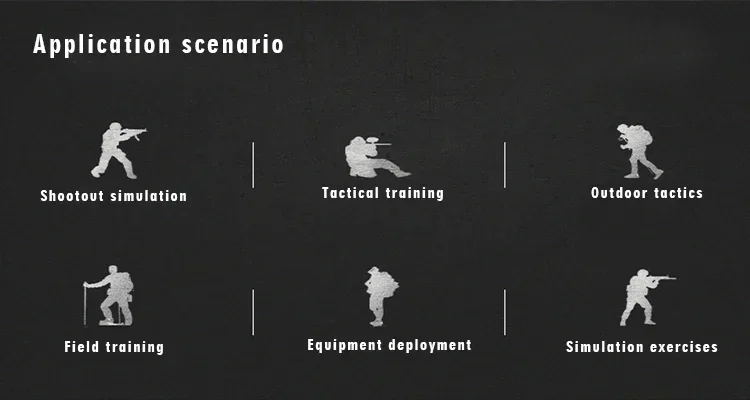 Chaleco táctico militar negro en uso