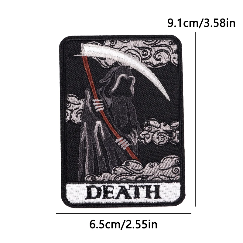 Parche termoadhesivo tarot místico calavera punk y botella para ropa - imagen 2