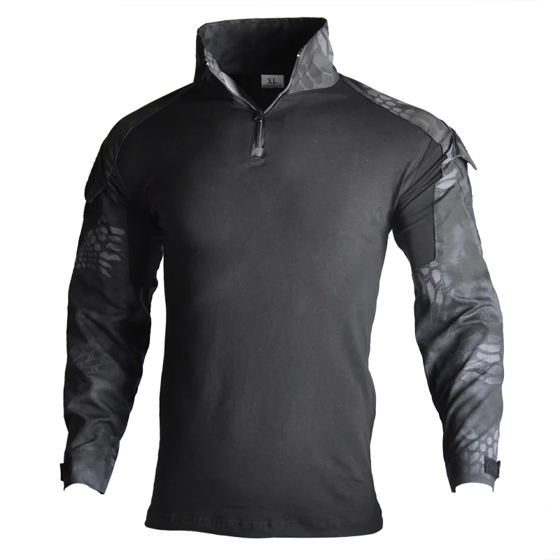 Camisa táctica combate Multicam negra hombre algodón camuflaje - imagen 2