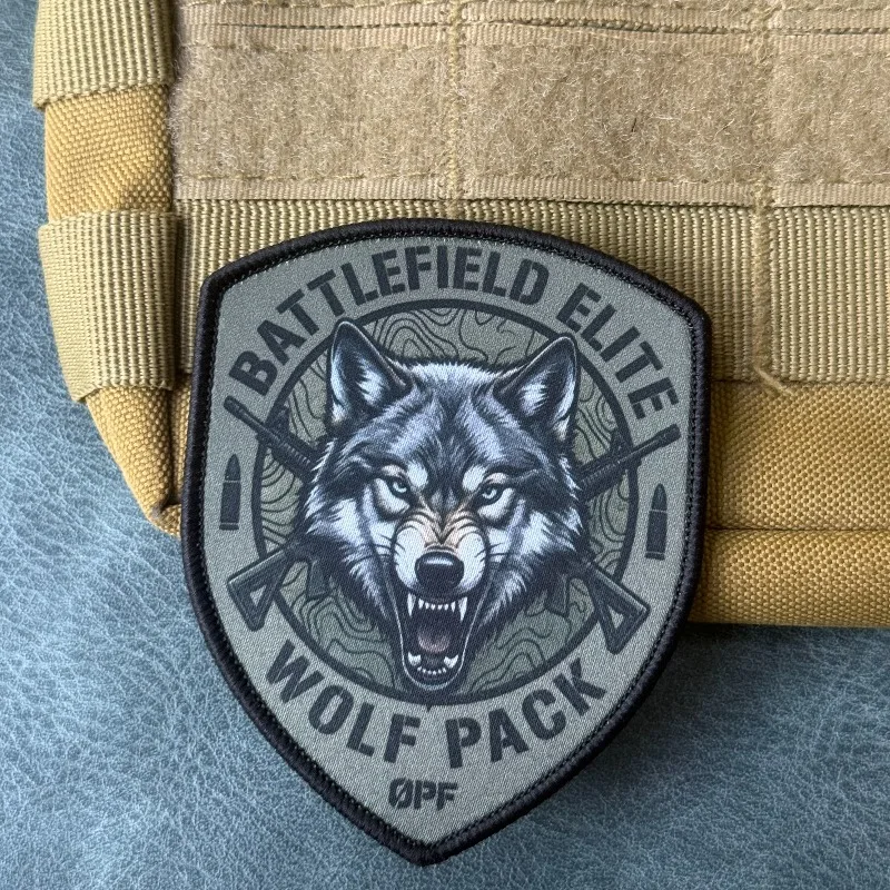 Parche táctico cabeza de lobo gancho y bucle para chaquetas - imagen 2