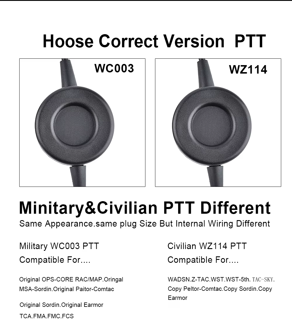 Conector PTT conectado a un walkie-talkie