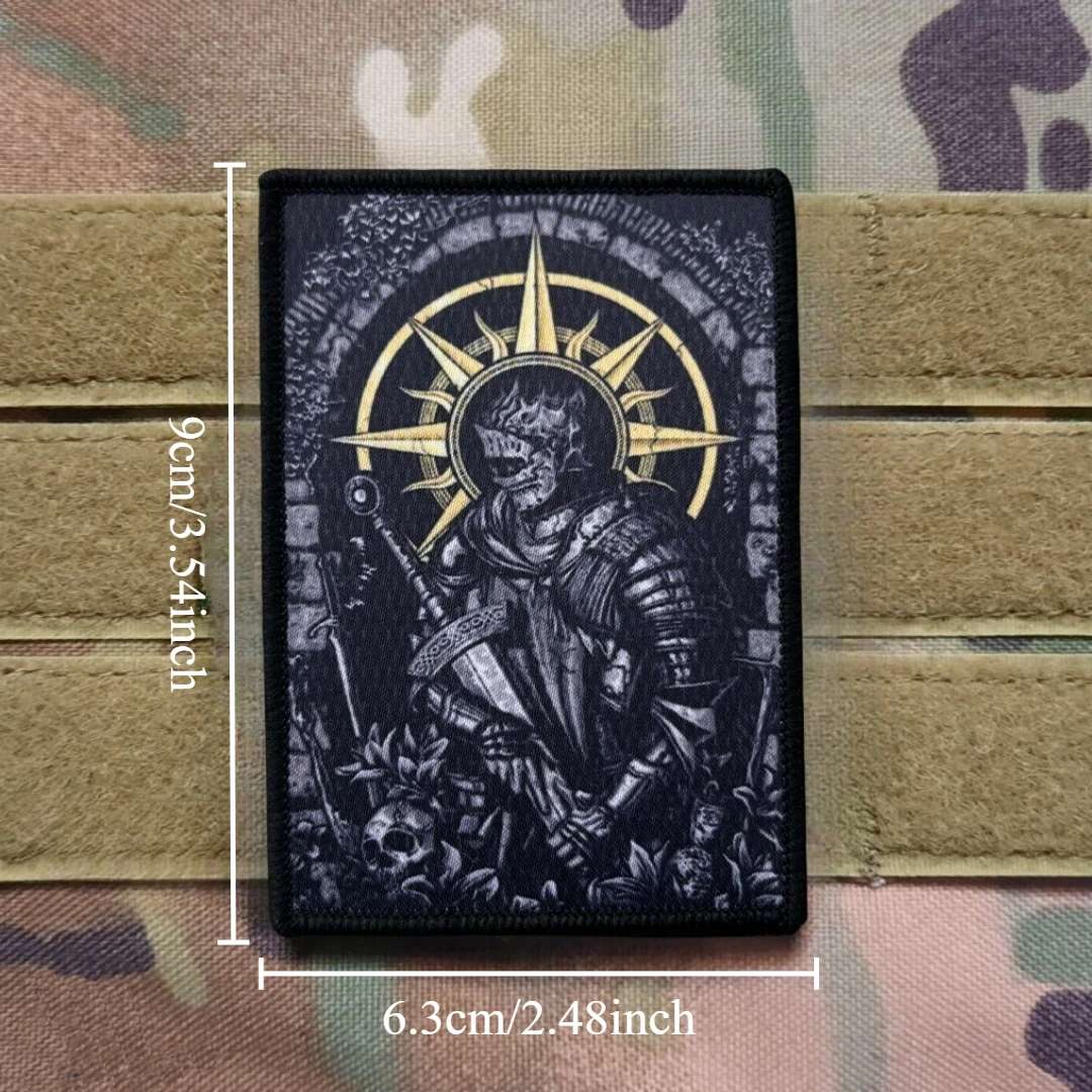 Parche táctico velcro bordado Dark Souls caballero esqueleto MOLLE