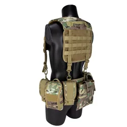 Chaleco táctico Yakeda con bolsas MOLLE para cargadores y caza