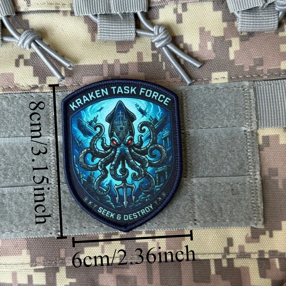 Parche táctico velcro pulpo Brigada Kraken estampado para gorra - imagen 4